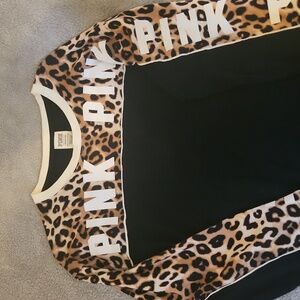 Victorias Secret PINK Long Sleeve Tee Cheetah Print